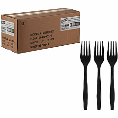 Genuine Joe Heavy-Weight Polypropylene Cutlery Fork - Fork - Food, Cafeteria - Disposable - Polypropylene - Black - 1 Carton (GJO30407) Genuine Joe Heavy-Weight Polypropylene Cutlery Fork - Fork - Food, Cafeteria - Disposable - Polypropylene - Black - 1 Carton (GJO30407)