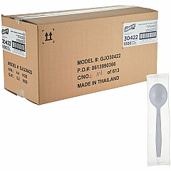 Genuine Joe Heavy-Weight Polypropylene Cutlery Cutlery Set - Soup Spoon - Fork - Food, Cafeteria - Disposable - Polypropylene - White - 1 Carton (GJO30422) Genuine Joe Heavy-Weight Polypropylene Cutlery Cutlery Set - Soup Spoon - Fork - Food, Cafeteria - Disposable - Polypropylene - White - 1 Carton (GJO30422)