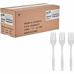 Genuine Joe Heavy-Weight Polypropylene Cutlery Fork - Fork - Food, Cafeteria - Disposable - Polypropylene - White - 1 Carton (GJO30415) Genuine Joe Heavy-Weight Polypropylene Cutlery Fork - Fork - Food, Cafeteria - Disposable - Polypropylene - White - 1 Carton (GJO30415)