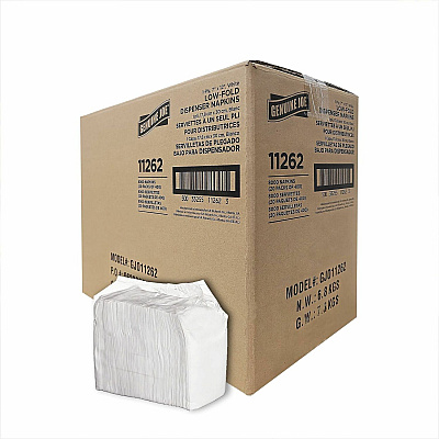 Genuine Joe Low-Fold Dispenser Napkins Low-fold - White - 1 Carton (GJO11262)