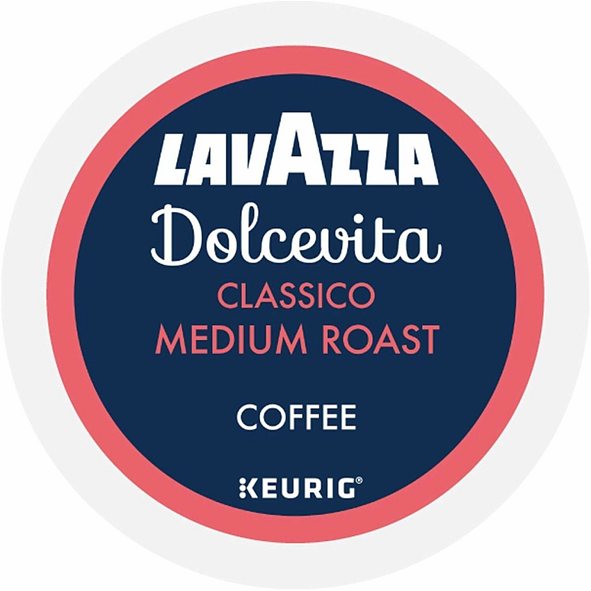 Lavazza K-Cup, Pod, Ground Dolcevita Classico K-Cup Coffee Pods Compatible with Keurig Brewer - Medium - K-Cup, Pod, Ground - Dolce Vita, Classico, Robusta, Arabica, Dried Fruit - Kosher - 22 / Box (0433)