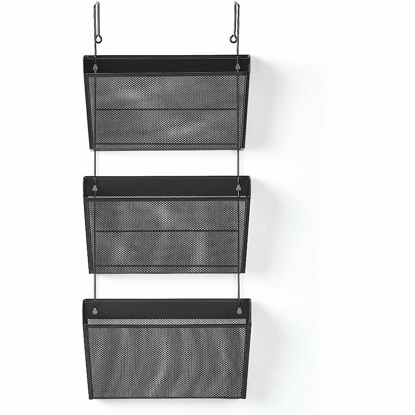 Lorell Mesh Wall File Organizer System Black - Mesh - 4 / Carton (LLR84135CT)
