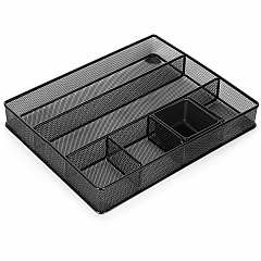 Lorell Multi-Compartment Mesh Drawer Organizer 6 Compartment(s) - Durable - Black - Metal, Mesh - 4 / Carton (LLR84136CT) Lorell Multi-Compartment Mesh Drawer Organizer 6 Compartment(s) - Durable - Black - Metal, Mesh - 4 / Carton (LLR84136CT)