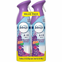 Febreze Air Mist Air Freshener Spray Spray - 8.1 fl oz (0.3 quart) - Gain Moonlight Breeze - Odor Neutralizer, Long Lasting - 2/Pack - 3 / Carton (20414) Febreze Air Mist Air Freshener Spray Spray - 8.1 fl oz (0.3 quart) - Gain Moonlight Breeze - Odor Neutralizer, Long Lasting - 2/Pack - 3 / Carton (20414)