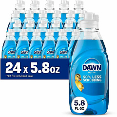 Dawn Ultra Dish Liquid Soap For Multipurpose - Liquid - 5.8 fl oz (0.2 quart) - Original Scent - Recommended For: Grease Remover, Stain Remover - Versatile, Freshen - Blue - 24 / Carton (25477) Dawn Ultra Dish Liquid Soap For Multipurpose - Liquid - 5.8 fl oz (0.2 quart) - Original Scent - Recommended For: Grease Remover, Stain Remover - Versatile, Freshen - Blue - 24 / Carton (25477)