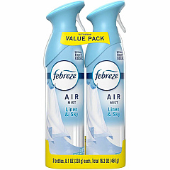 Febreze Air Mist Air Freshener Spray Spray - 8.1 fl oz (0.3 quart) - Linen & Sky - Odor Neutralizer, Long Lasting - 2/Pack - 3 / Carton (20410) Febreze Air Mist Air Freshener Spray Spray - 8.1 fl oz (0.3 quart) - Linen & Sky - Odor Neutralizer, Long Lasting - 2/Pack - 3 / Carton (20410)