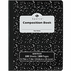 Sparco Quadrille-Ruled Composition Notebooks Sewn - Quad Ruled Front Ruling - Black Cover - Label, Hard Cover, Damage Resistant - 8 / Carton (20957CT) Sparco Quadrille-Ruled Composition Notebooks Sewn - Quad Ruled Front Ruling - Black Cover - Label, Hard Cover, Damage Resistant - 8 / Carton (20957CT)