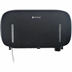 San Jamar Timeless Twin-Roll Bathroom Tissue Dispenser Roll Dispenser - 2 x Roll - 20" Height x 11.6" Width x 4.8" Depth - Plastic - Black - Durable, Easy-to-load, Wall Mountable, Break Resistant, Contemporary Style, Key Lock - 1 Each (R4200BK)