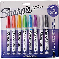 Sharpie Oil-Based Paint Markers Erasable - Assorted Ink - Oil Based - School, Project, Glass - 8 / Pack (2144007) Sharpie Oil-Based Paint Markers Erasable - Assorted Ink - Oil Based - School, Project, Glass - 8 / Pack (2144007)