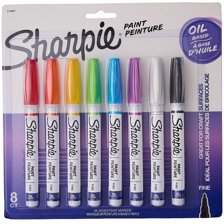 Sharpie Oil-Based Paint Markers Erasable - Assorted Ink - Oil Based - School, Project, Glass - 8 / Pack (2144007)