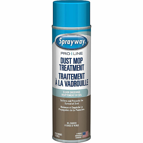Sprayway ProLine Dust Mop Treatment For Multi Surface - Spray - 14 fl oz (0.4 quart) - Pleasant Lemon Scent - Recommended For: Germs Remover, Dust Remover, Oil Remover, Residue Remover - Residue-free - Brown - 12 / Carton (SW875)