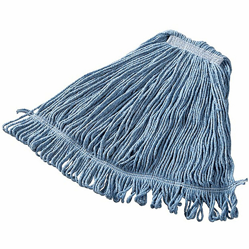 Rubbermaid Commercial Super Stitch Medium Rayon Mop Medium - Cut Ends, 4-ply, Looped Ends, Tailband, Durable, Launderable - Rayon, Synthetic, Mesh, Yarn - White - 1 Each (D21365BL06)