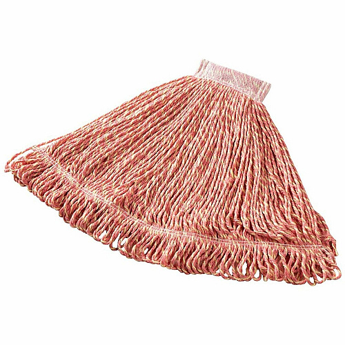 Rubbermaid Commercial 5" Headband Large Blend Mop Large - 6" Width x 0.9" Length - Cut Ends, 4-ply Yarn, Absorbent, Headband, Durable, Launderable, Looped Ends, Tailband - Cotton, Synthetic, Mesh, Synthetic Yarn - Red - 8 lb - 1 Each (D25306RD)