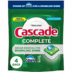 Cascade Complete ActionPacs For Dish, Dishwasher - Pod - Fresh Scent - Recommended For: Residue Remover, Grease Remover, Food Remover, Grime Remover, Baked-on Food Remover, Spot Remover - Phosphate-free, Kosher - Green - 30 / Carton (21684) Cascade Complete ActionPacs For Dish, Dishwasher - Pod - Fresh Scent - Recommended For: Residue Remover, Grease Remover, Food Remover, Grime Remover, Baked-on Food Remover, Spot Remover - Phosphate-free, Kosher - Green - 30 / Carton (21684)