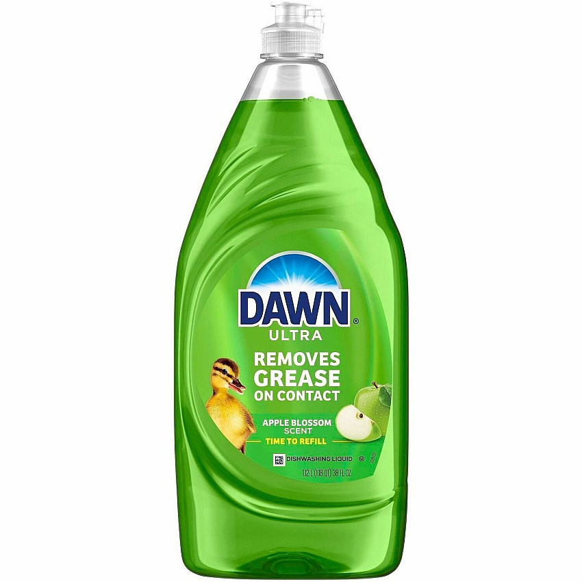Dawn Dish Soap For Multipurpose - Liquid - 38 fl oz (1.2 quart) - Apple Blossom Scent - Recommended For: Grease Remover, Stain Remover - Versatile, Freshen - Green - 8 / Carton (20711)