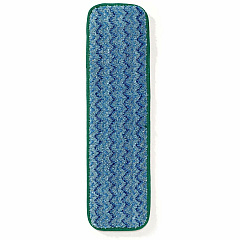 Rubbermaid Commercial Hygen 18" Microfiber Wet Pad 5.5" Width x 20.5" Length - Scrubber Strip, Launderable, Absorbent, Durable - MicroFiber, Polyester, Polypropylene - Blue, Green - 2.40 oz - 1 Each (Q410GRN)