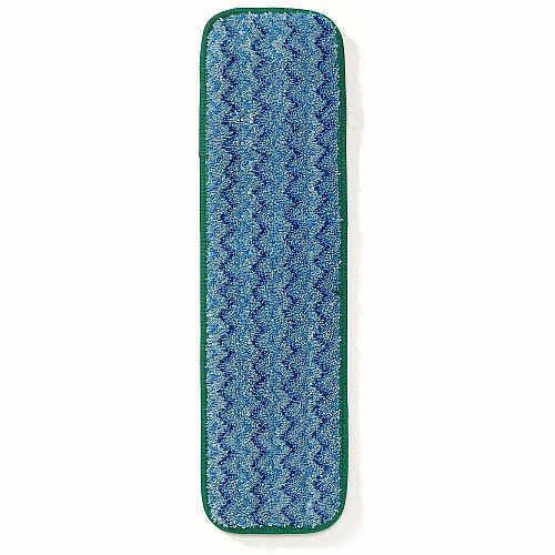 Rubbermaid Commercial Hygen 18" Microfiber Wet Pad 5.5" Width x 20.5" Length - Scrubber Strip, Launderable, Absorbent, Durable - MicroFiber, Polyester, Polypropylene - Blue, Green - 2.40 oz - 1 Each (Q410GRN)