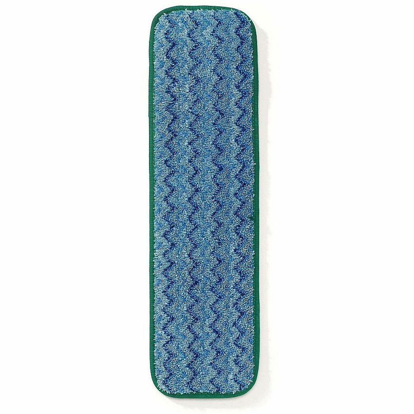 Rubbermaid Commercial Hygen 18" Microfiber Wet Pad 5.5" Width x 20.5" Length - Scrubber Strip, Launderable, Absorbent, Durable - MicroFiber, Polyester, Polypropylene - Blue, Green - 2.40 oz - 1 Each (Q410GRN)