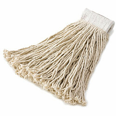 Rubbermaid Commercial 24 oz Cut-End Rayon Finish Mop 7" Width x 5.5" Length - Cut Ends, 4-ply Yarn, Mildew Resistant, Absorbent - Rayon - White - 18 lb - 1 Each (V418WH00)