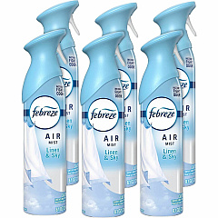 Febreze Air Mist Air Freshener Spray Spray - 8.1 fl oz (0.3 quart) - Linen & Sky - Odor Neutralizer, Long Lasting - 6 / Carton (19938CT) Febreze Air Mist Air Freshener Spray Spray - 8.1 fl oz (0.3 quart) - Linen & Sky - Odor Neutralizer, Long Lasting - 6 / Carton (19938CT)