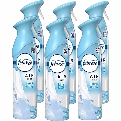 Febreze Air Mist Air Freshener Spray Spray - 8.1 fl oz (0.3 quart) - Linen & Sky - Odor Neutralizer, Long Lasting - 6 / Carton (19938CT)