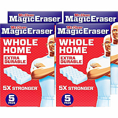 Mr. Clean Magic Eraser Extra-Durable Whole Home 0.9" Height x 4.6" Width x 2.2" Depth - 5/Box - 4 / Carton - White (22875CT) Mr. Clean Magic Eraser Extra-Durable Whole Home 0.9" Height x 4.6" Width x 2.2" Depth - 5/Box - 4 / Carton - White (22875CT)