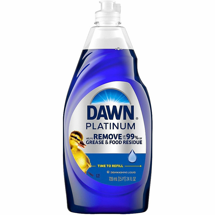 Dawn Platinum Dishwashing Soap For Multipurpose - Liquid - 24 fl oz (0.8 quart) - Fresh Rain Scent - Recommended For: Grease Remover, Grime Remover, Food Remover, Residue Remover, Stain Remover - Phosphate-free - Blue - 10 / Carton (22259)