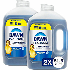 Dawn Platinum Dishwashing Soap For Multipurpose - 51.5 fl oz (1.6 quart) - Fresh Rain Scent - Recommended For: Grease Remover, Grime Remover, Food Remover - Blue - 2 / Carton (24496) Dawn Platinum Dishwashing Soap For Multipurpose - 51.5 fl oz (1.6 quart) - Fresh Rain Scent - Recommended For: Grease Remover, Grime Remover, Food Remover - Blue - 2 / Carton (24496)