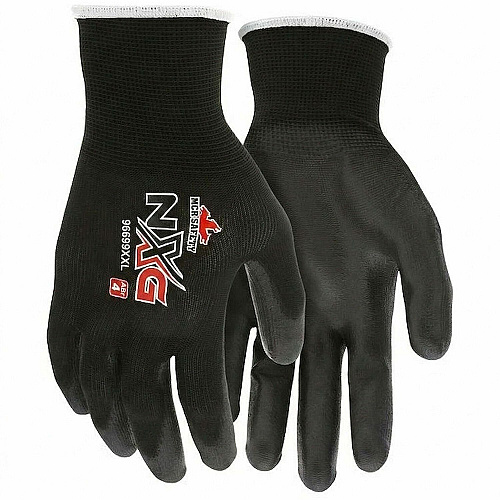 MCR Safety 9669 NXG Gloves Abrasion Protection - XXL Size - Polyurethane, Spandex - Black - Touchscreen Capable - Environmentally Safe, Sturdy, Ergonomic, Fatigue-free - For Industrial - 12 / Dozen (CRW96699XXL)