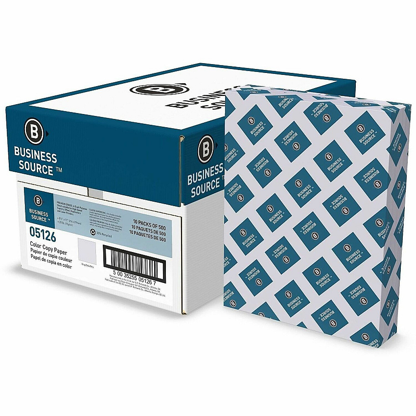 Business Source Multipurpose Color Paper Letter - 8 1/2" x 11" - 20 lb Basis Weight - Sustainable Forestry Initiative (SFI) - Archival-safe, Acid-free, Lint-free, Precision-cut - Gray - 5000 Sheets - 500 Sheets per Ream - 10 / Carton (BSN05126)