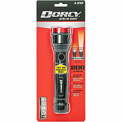 Dorcy Ultra HD Series Flashlight LED - 800 lm Lumen - 4 x AA - Battery Rechargeable - Battery - Aircraft Aluminum - Weather Resistant, Water Resistant - Black, Red - 1 Each (414331)
