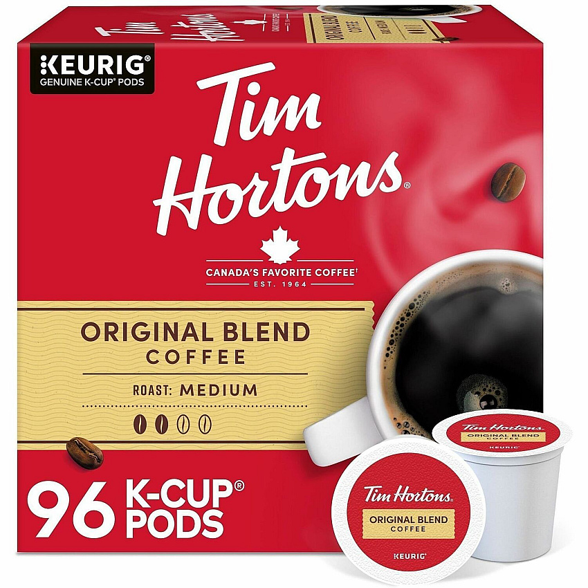 Tim Hortons K-Cup, Pod Original Blend K-Cups Medium - K-Cup, Pod - Original Blend - Kosher - 24 Coffee/Box - 4 / Carton (1281CT)