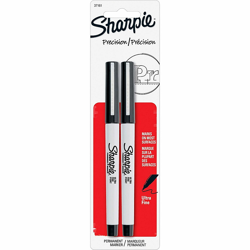 Sharpie Ultra Fine Point Permanent Marker Ultra Fine Marker Point - Black Ink - 2 / Pack (37161WC)