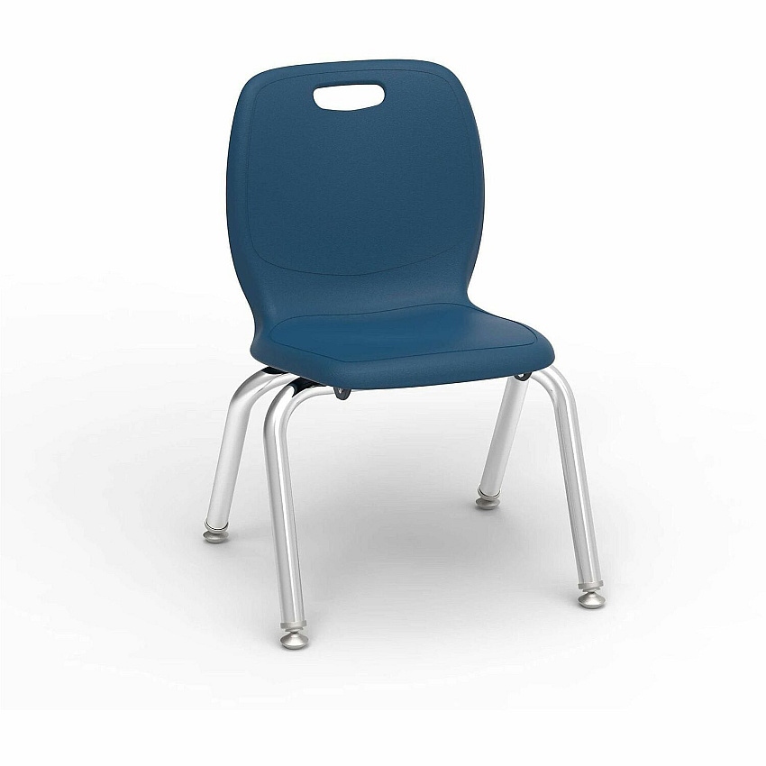 Lorell League 12" Seat Stacking Student Chairs 21.6" Height x 14.8" Width x 14" Depth - Material: Polypropylene - Finish: Navy - Stackable, Comfortable, Contoured Seat - For Student, Classroom - 4 / Carton (LLR99903NY)