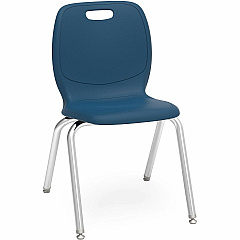 Lorell League 18" Seat Student Stacking Chairs 30" Height x 18.8" Width x 20.5" Depth - Material: Polypropylene - Finish: Navy - Stackable, Comfortable, Contoured Seat, Easy to Clean - For Student, Classroom - 4 / Carton (LLR99906NY)