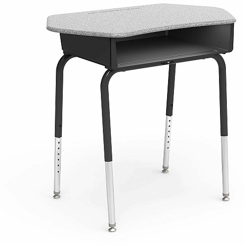 Lorell League Dry-Erase Top Student Desk with Book Box x 33" Width x 20" Depth - Material: Hard Plastic - Finish: Gray Nebula - Durable, Storage Space - For Student, Book, Storage - 2 / Carton (LLR83092)