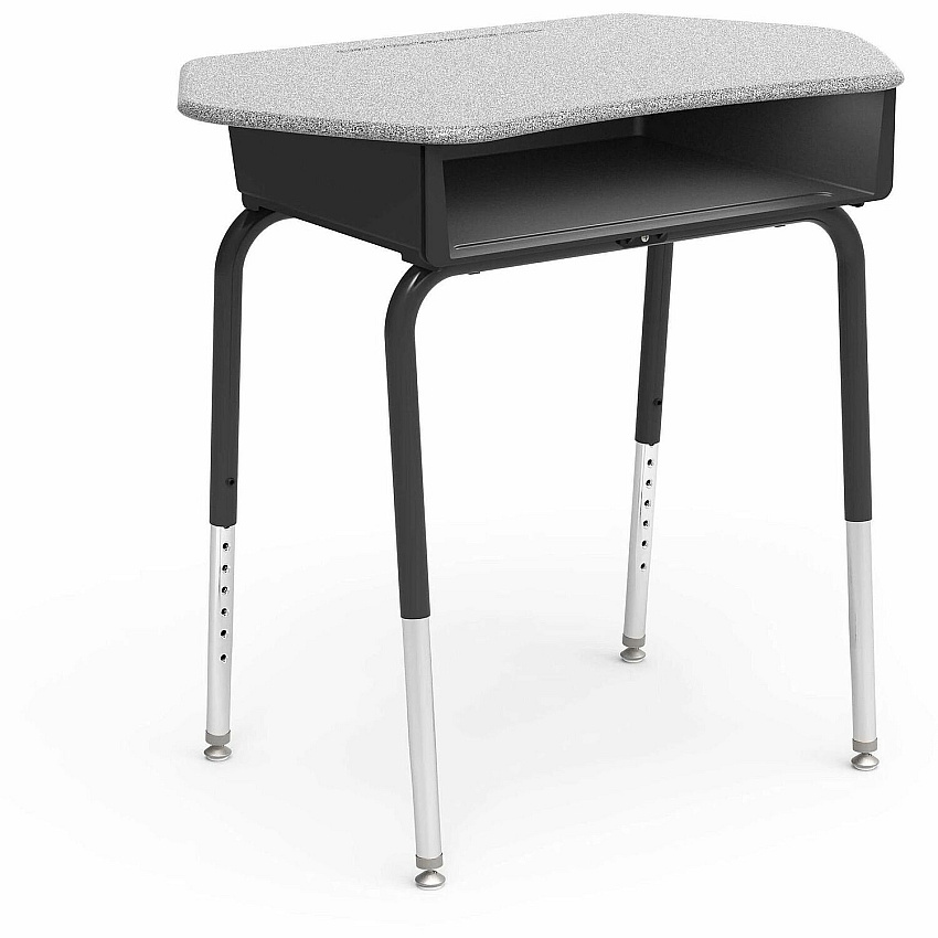 Lorell League Dry-Erase Top Student Desk with Book Box x 33" Width x 20" Depth - Material: Hard Plastic - Finish: Gray Nebula - Durable, Storage Space - For Student, Book, Storage - 2 / Carton (LLR83092)
