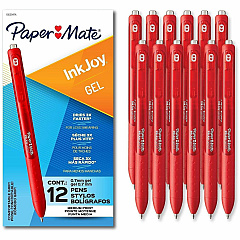 Paper Mate InkJoy Gel Pen 0.7 mm Pen Point - Retractable - Red Ink - Gel-based - Writing, Home, Office, School - 12 / Dozen (1953047A)