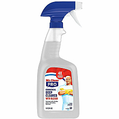 Mr. Clean Deep Cleaner with Bleach For Multi Surface, Multipurpose - Ready-To-Use - Liquid, Spray - 32 fl oz (1 quart) - Recommended For: Soil Remover, Grime Remover, Mold Remover, Stain Remover, Odor Remover - Alkylphenols-free, Benzene-free, Lea (25677) Mr. Clean Deep Cleaner with Bleach For Multi Surface, Multipurpose - Ready-To-Use - Liquid, Spray - 32 fl oz (1 quart) - Recommended For: Soil Remover, Grime Remover, Mold Remover, Stain Remover, Odor Remover - Alkylphenols-free, Benzene-free, Lea (25677)