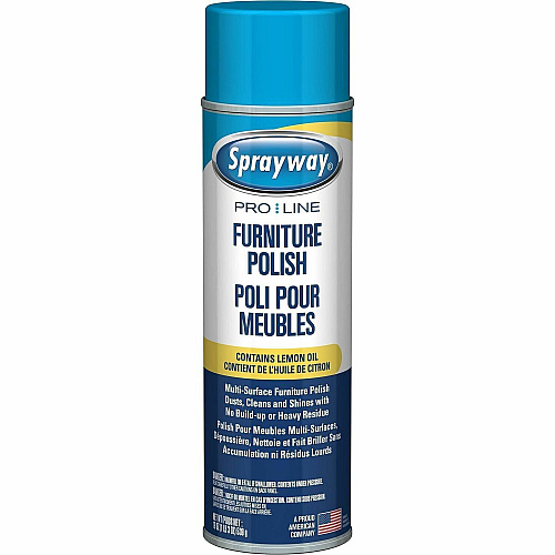 Sprayway Furniture Polish For Furniture - Foam Spray - 16 oz (1 lb) - Fresh Lemon Scent - Recommended For: Dirt Remover, Dust Remover, Oil Remover, Stain Remover, Smudge Remover - Yellow - 12 / Carton (SW811)
