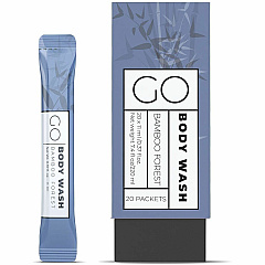 Go Mouthwash Go Essentials Travel-Size Body Wash Packets Bamboo Forest Scent - 0.37 fl oz - Body, Hotel, Spa, Skin, Gym - Moisturizing - Blue - Sulfate-free, Paraben-free - 20 / Pack (BW20)