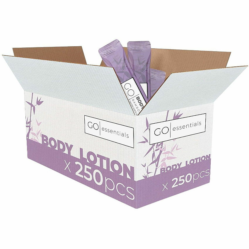 Go Mouthwash Go Essentials Travel-Size Body Lotion Packets Lotion - 0.37 fl oz - Lavender - Applicable on Body - Skin, Hotel Room, Gymnastic - Moisturising, Lightweight - 250 / Pack (BL250)