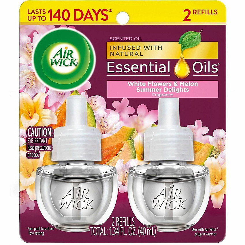 Air Wick Scent Oil Warmer Refill Oil - 0.7 fl oz (0 quart) - Summer Delights - 140 Day - 2 Refills/Pack - 6 / Carton (01327CT)