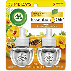 Air Wick Scent Oil Warmer Refill Oil - 0.7 fl oz (0 quart) - Hawaii Exotic Papaya, Hibiscus Flower - 120 Day - 2 Refills/Pack - 1 Pack (01328)