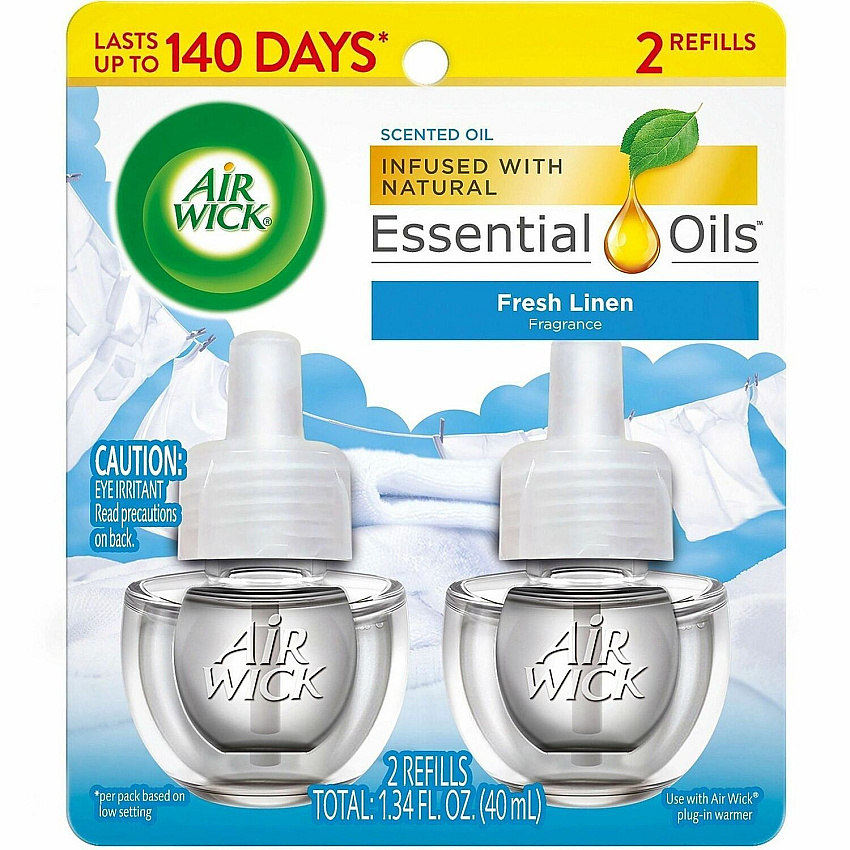 Air Wick Scent Oil Warmer Refill Oil - 0.7 fl oz (0 quart) - Fresh Linen - 120 Day - 2 / Pack (01323)