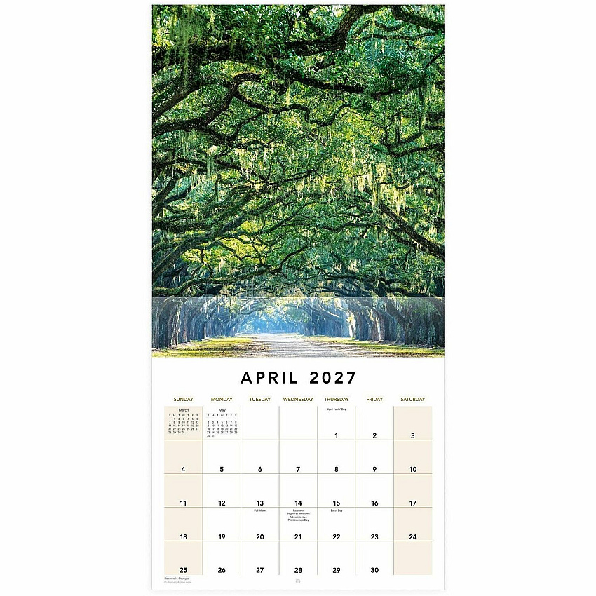 Mead America the Beautiful Monthly Wall Calendar Monthly - 12 Month - January 2027 to December 2027 - 12" x 12" Sheet Size - 1.38" x 1.56" Block - Wall Mount - 1 Each (LME32710)