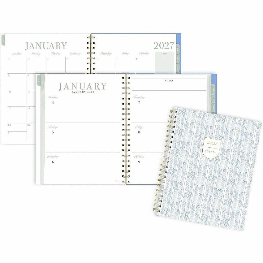 Cambridge Leah Bische Weekly/Monthly Planner Monthly, Weekly - 12 Month - January 2027 to December 2027 - Letter - 8 1/2" x 11" Sheet Size - Twin Wire - Poly Cover - 1 Each (LB55905)