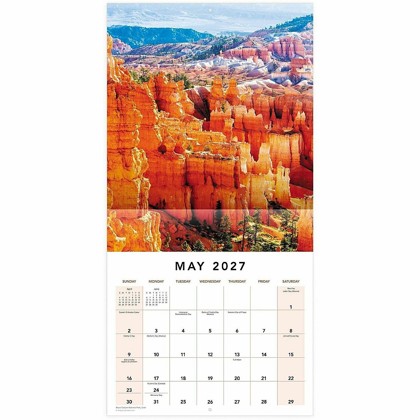 Mead National Parks Monthly Wall Calendar Monthly - 12 Month - January 2027 to December 2027 - 12" x 12" Sheet Size - 1.37" x 1.56" Block - Wall Mount - 1 Each (LME30810)