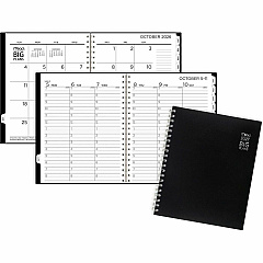 Mead BIG PLANS Weekly/Monthly Planner Julian Dates - Weekly, Monthly - 15 Month - October 2026 to December 2027 - 7:00 AM to 8:00 PM - Hourly - Monday - Friday - Letter - 8 1/2" x 11" Sheet Size - Twin Wire - Black Poly Cover - 1 Each (CRW63005) Mead BIG PLANS Weekly/Monthly Planner Julian Dates - Weekly, Monthly - 15 Month - October 2026 to December 2027 - 7:00 AM to 8:00 PM - Hourly - Monday - Friday - Letter - 8 1/2" x 11" Sheet Size - Twin Wire - Black Poly Cover - 1 Each (CRW63005)