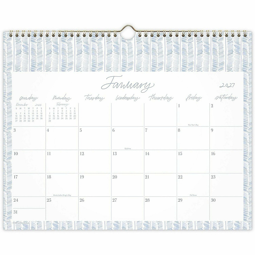 Cambridge Leah Bische Monthly Wall Calendar Monthly - 12 Month - January 2027 to December 2027 - 15" x 12" Sheet Size - 2.81" x 1.40" Block - Twin Wire - Wall Mount - 1 Each (LB55707)
